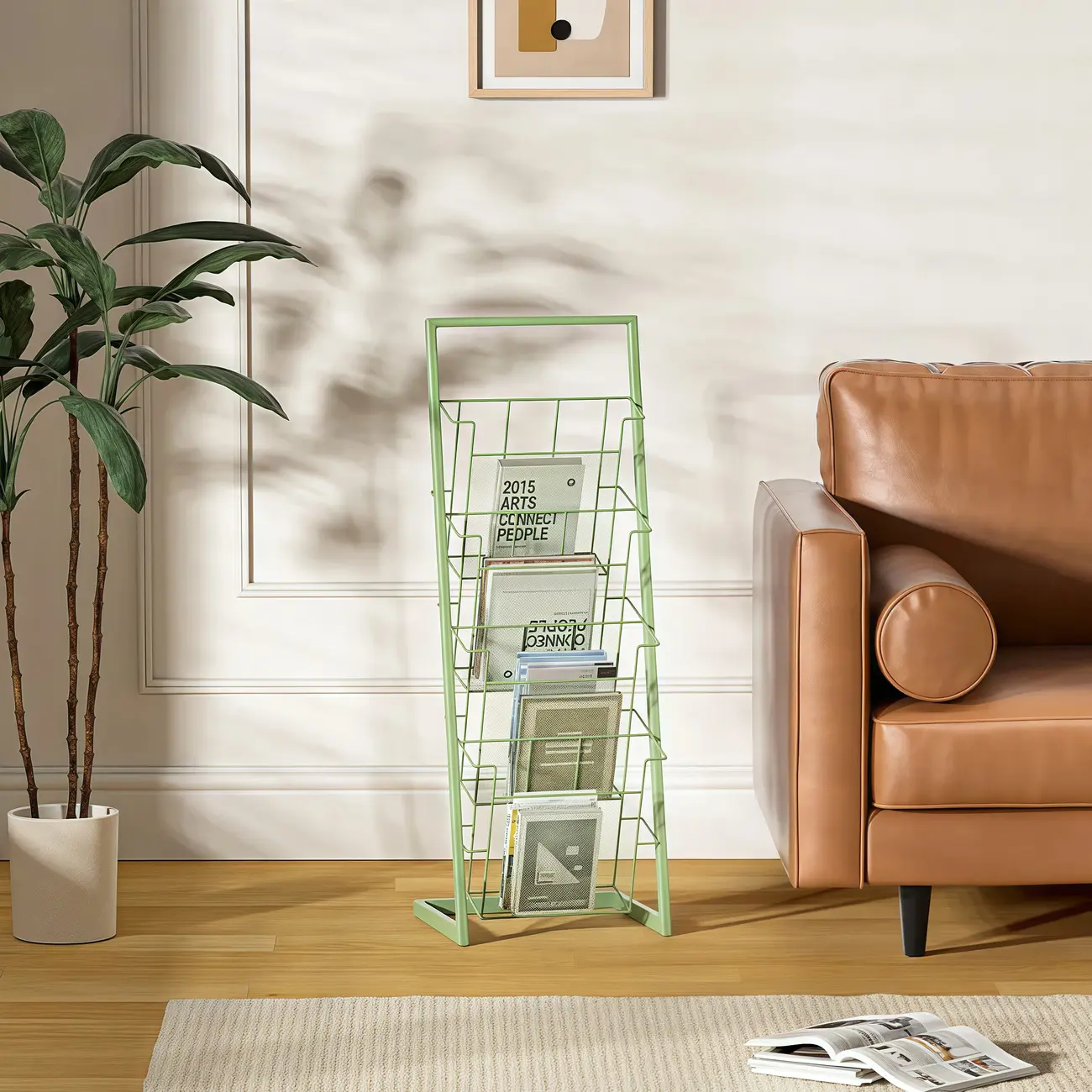 Vertical Black Metal 4-Shelf Open Back Display Bookcase