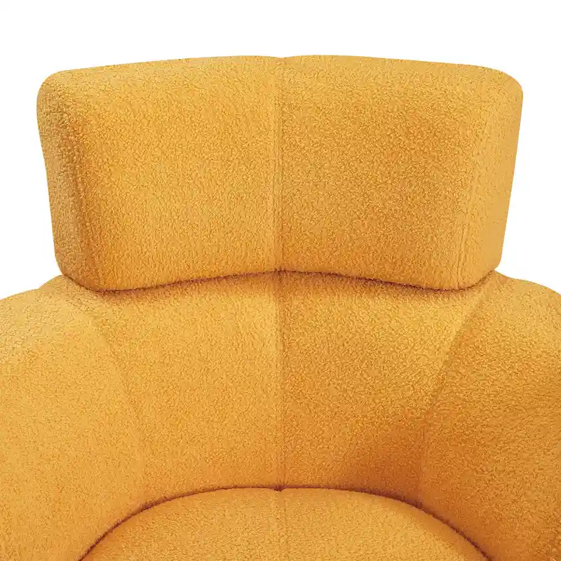 Polyester Barrel Swivel Chair with 360 Rotation, and Adjustable Headrest & Berber Fleece Upholstery - 320lb Capacity