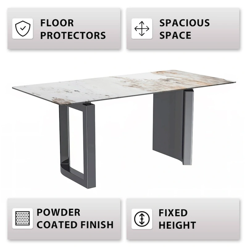 Astra Series Dining Table with Sintered Stone/Glass Top