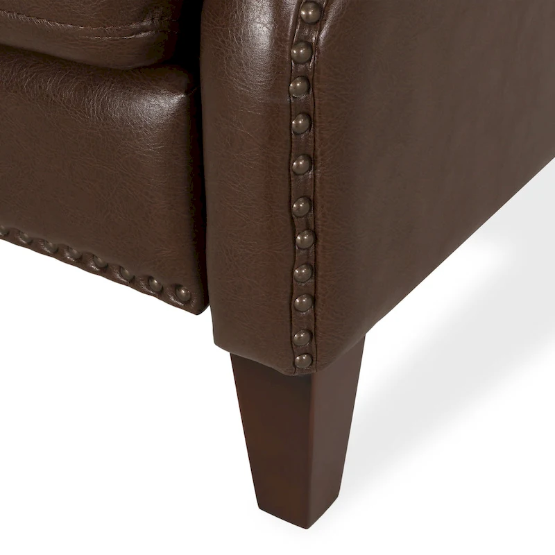 Cavanaugh Upholstered Pushback Recliner with Nailhead Trim by Christopher Knight Home