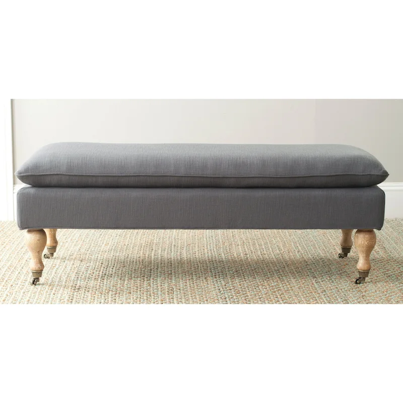 SAFAVIEH Tari Pillowtop Grey/ Sage Bench - 0 - 52 W x 21 D x 19 H - 52Wx21Dx19H