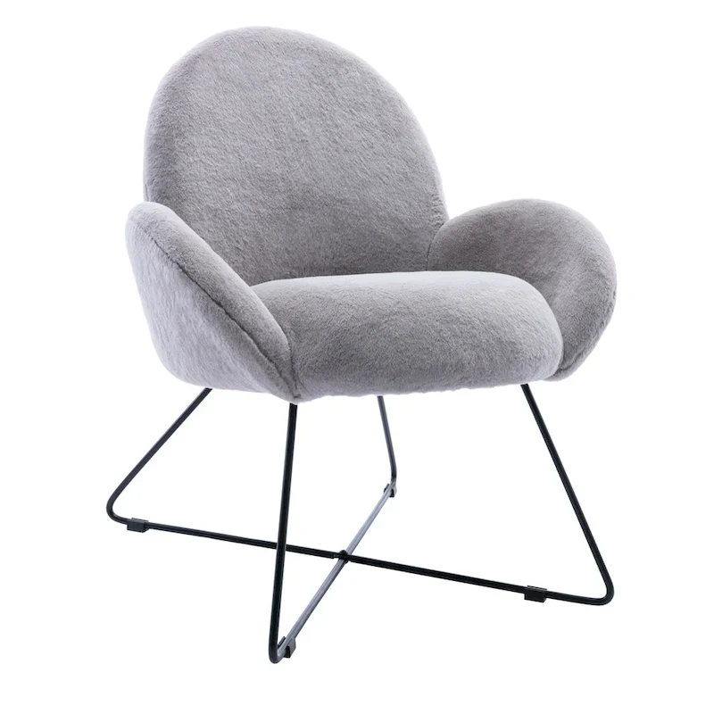 Rowen Modern Fleece Upholstered Accent Chair with Arm