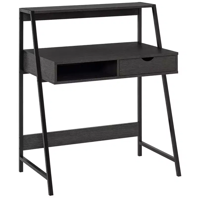Home Office desk, Computer Desk for Small Spaces, Study Table with Drawer and Storage Shelves