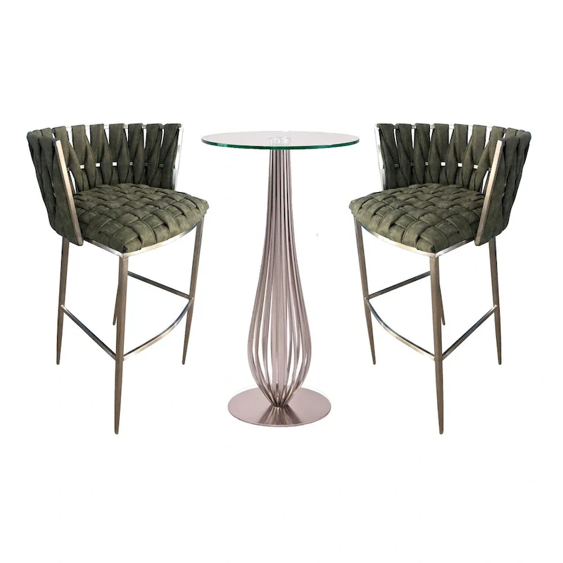 Pub Table with Bar Stools 30 Height Matching Barcelona 3-Piece