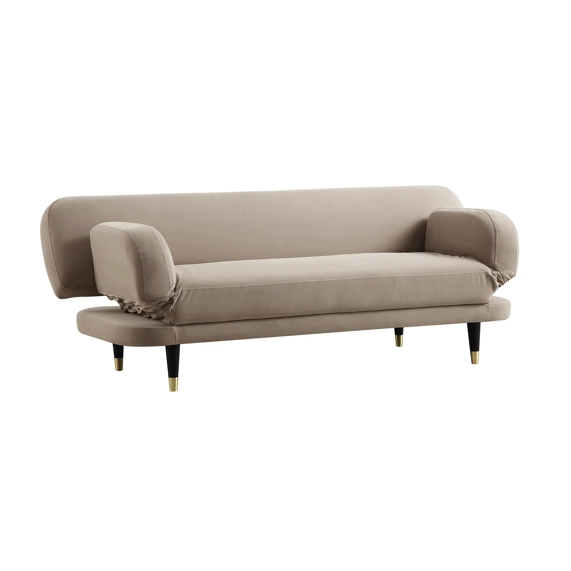 Mink Velvet 2-Seater Sofa Bed Converts to 35