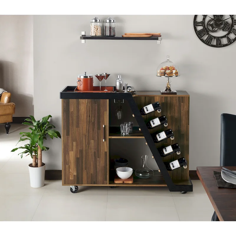 Furniture of America Tern Modern 6-shelf Mobile Wine Cabinet