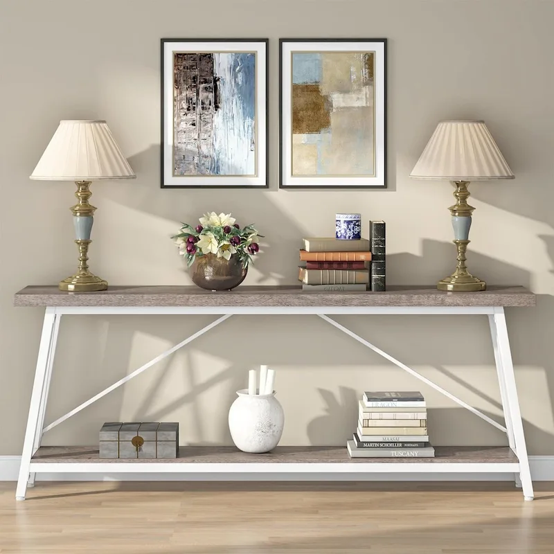 70.9 Inches Long Narrow Sofa Table Behind Couch for Entryway