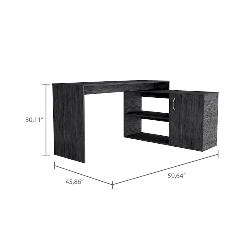 Lyncliff 1-Drawer 2-Shelf L-Shaped Office Desk Smokey OakHigh quality and durable