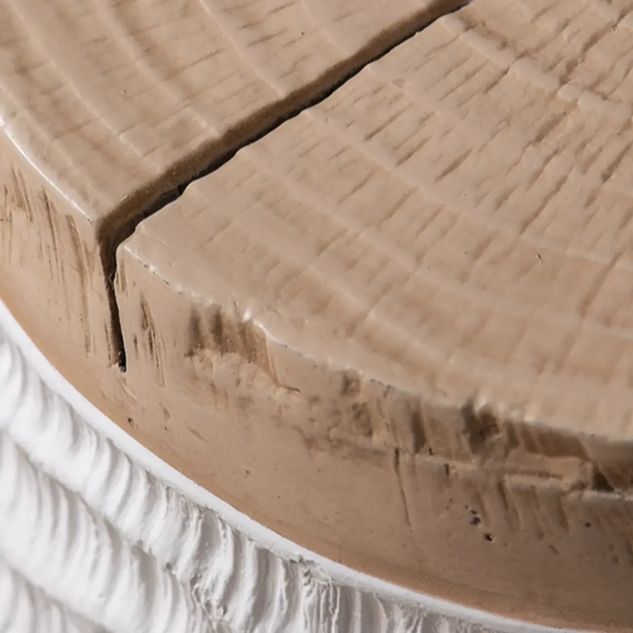 Elegant Drum Design White Wooden Side Table