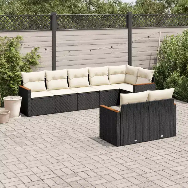 vidaXL Modular Outdoor Sofa Set with Storage and Cushions