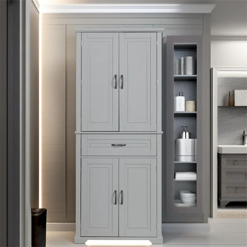 Bathroom Storage Cabinet with Doors and Drawer