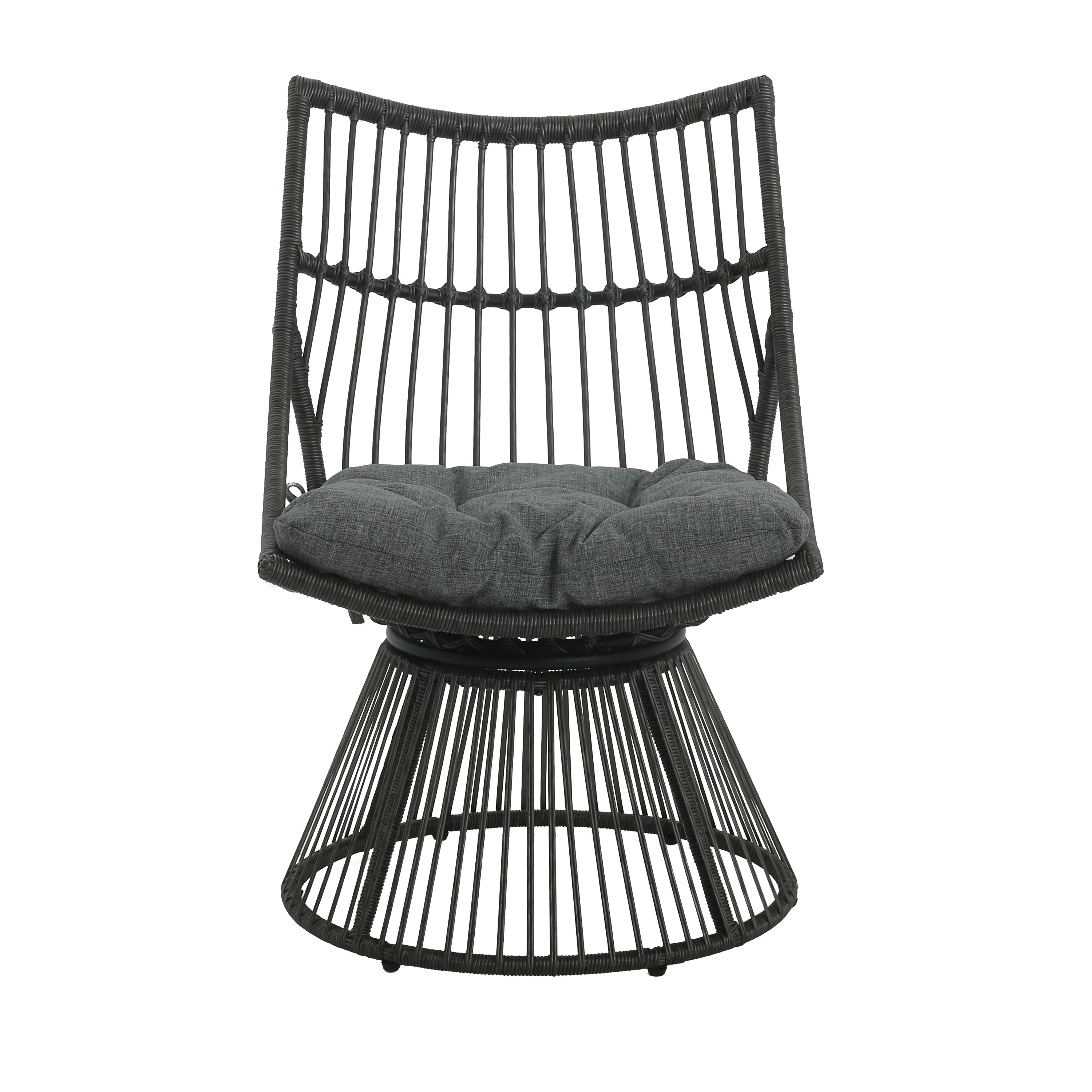 Modern Wicker High Back Chair & Side Table Set