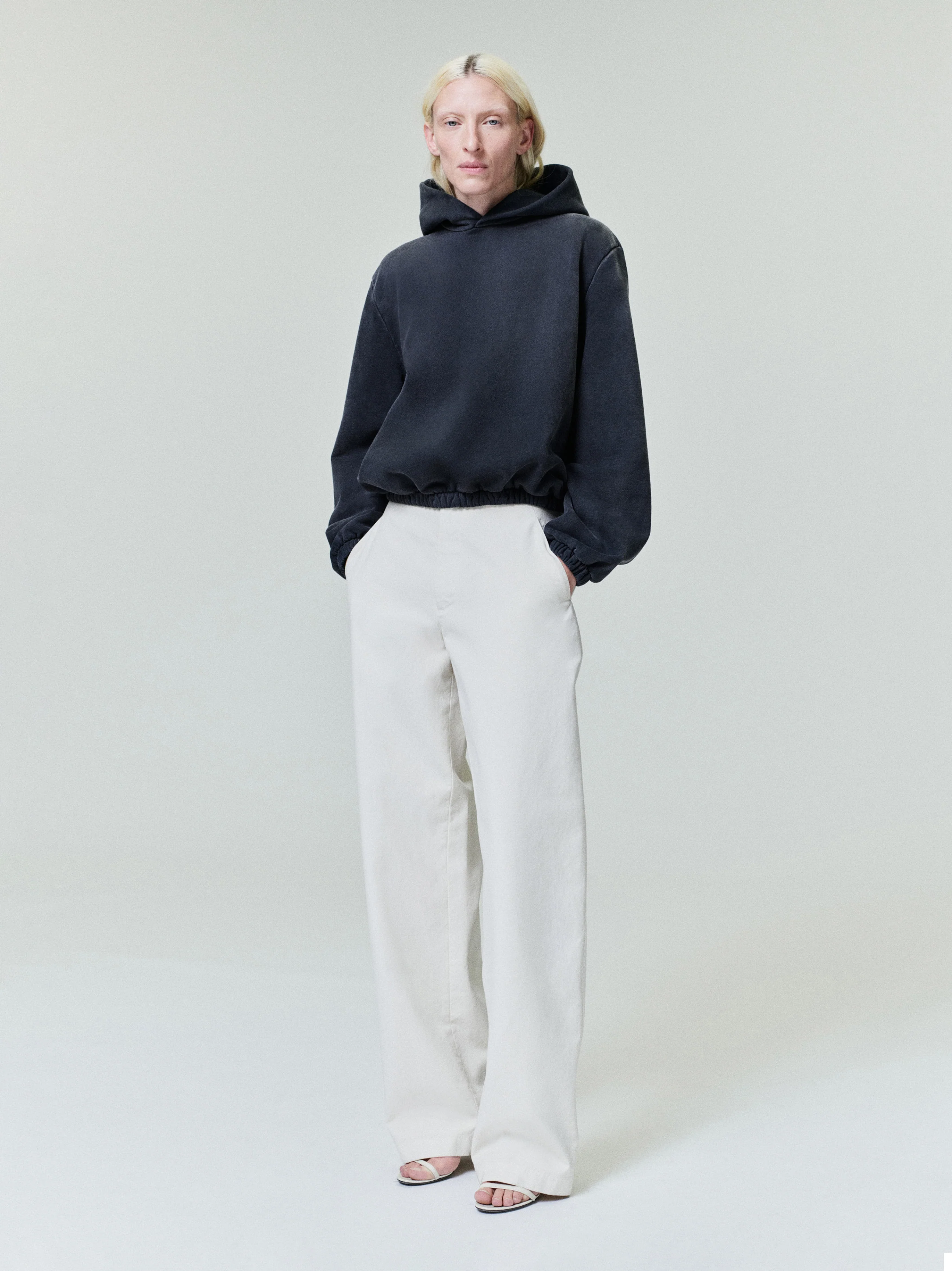 Womens Sunfaded Classic Half Raglan Fleece Hoodie