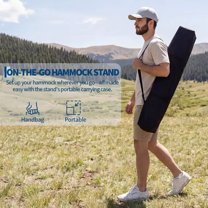 9FT Hammock Stand, Heavy Duty Adjustable Steel Hammock, 450-Pound Capacity, Weather Resistant and Easy to Assemble