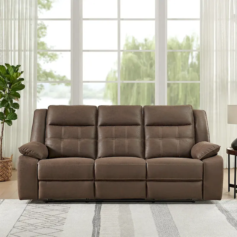 Lesley Reclining Sofa, Brown