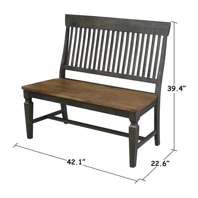 Solid Wood Vista Slatback Bench