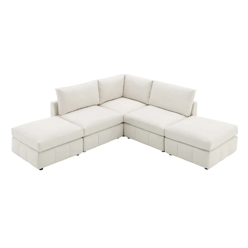 93Modern Sectional Sofa with Vertical Stripes
