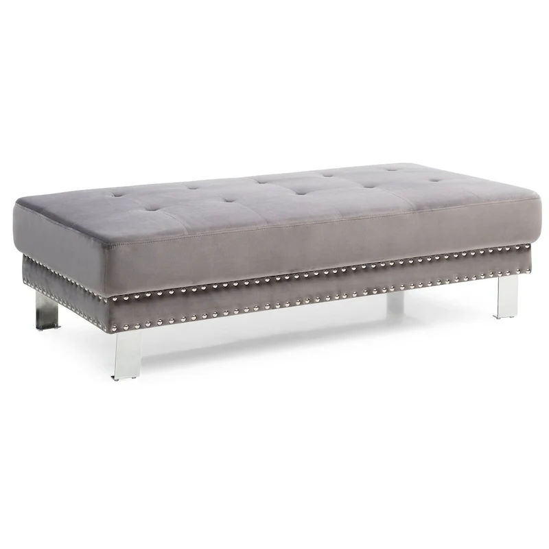 Derek Oversized Velvet Ottoman