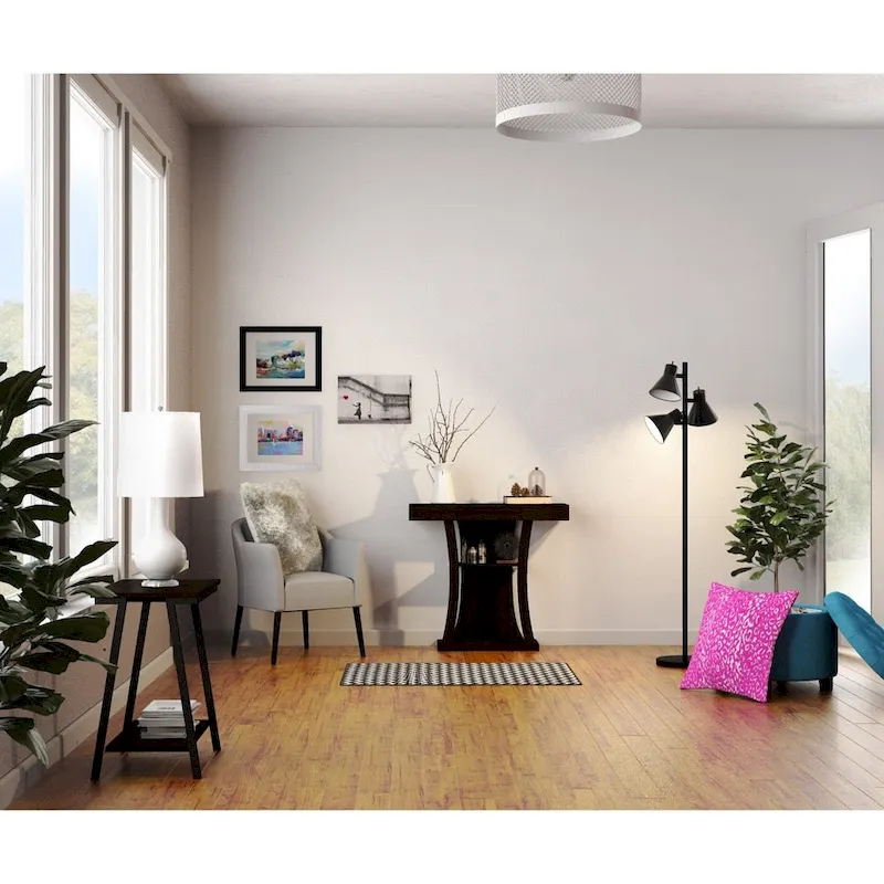 Leick Home Empiria Narrow Side Table with Shelf and Metal Frame