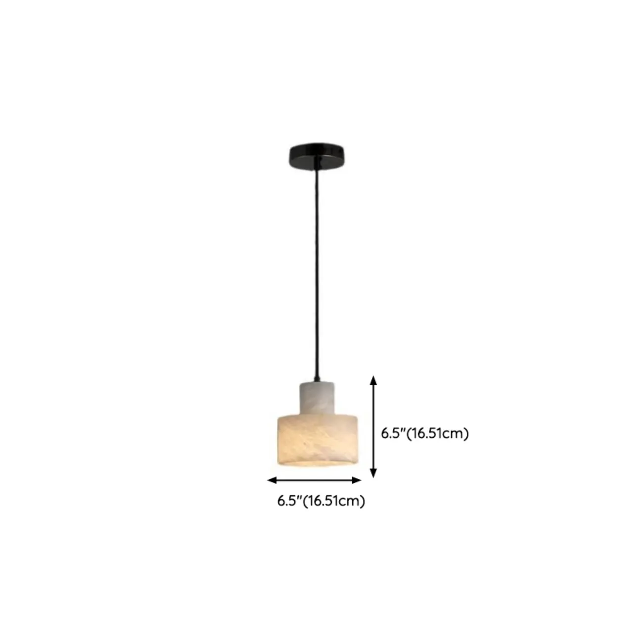 Unique White Cylinder Alabaster Kitchen Pendant Light
