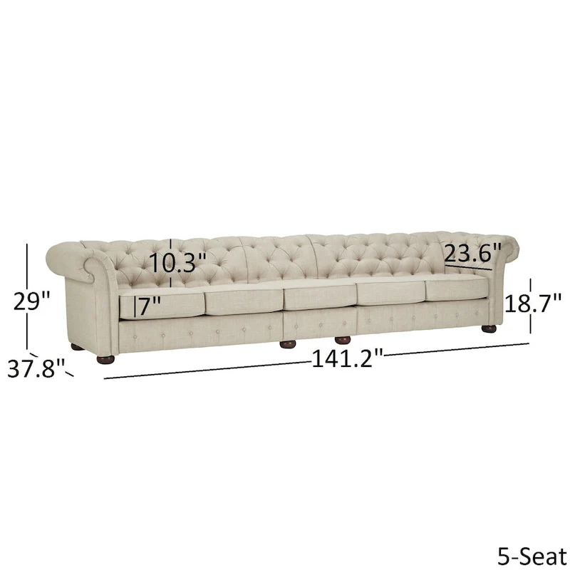 4-Seat Modular Chesterfield Sofa