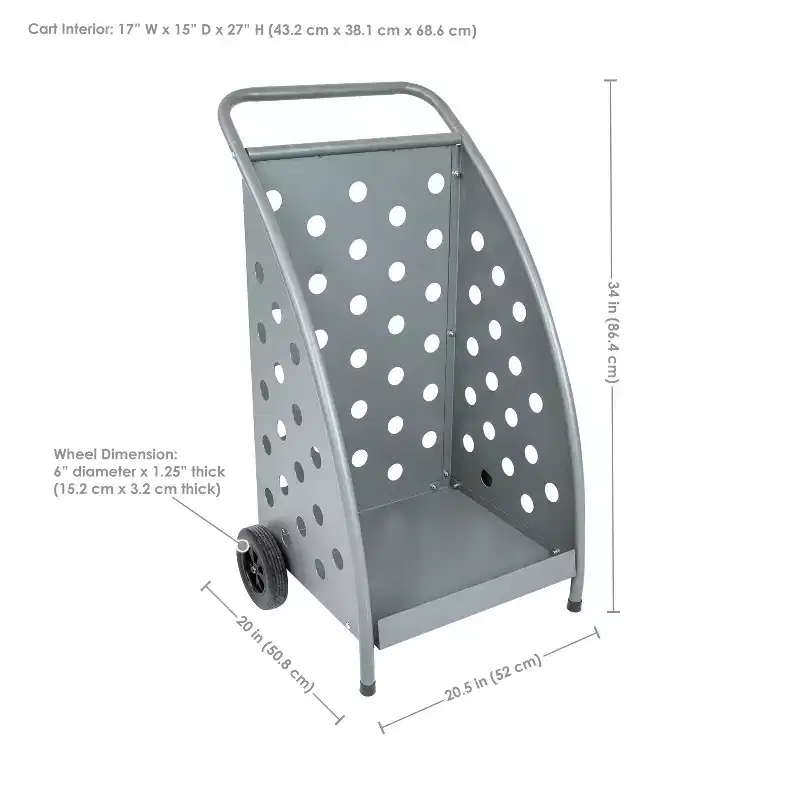 Sunnydaze Powder-Coated Steel Log Cart - 34 H - Gray