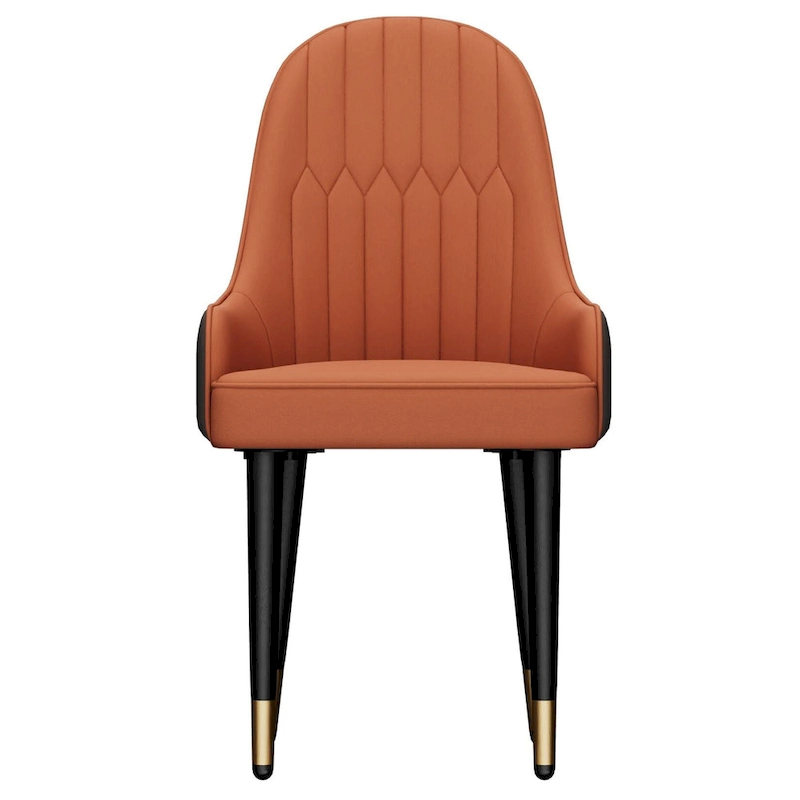 Set of 2 Modern Microfiber Silicone Leather Upholstered Dining Chairs, Metal Legs - 20.5x19.3x35.5 inch