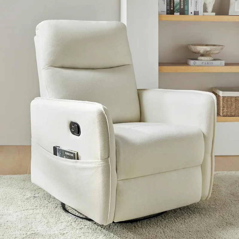 Curtis Rocker Swivel Recliner with Two Side Pockets by