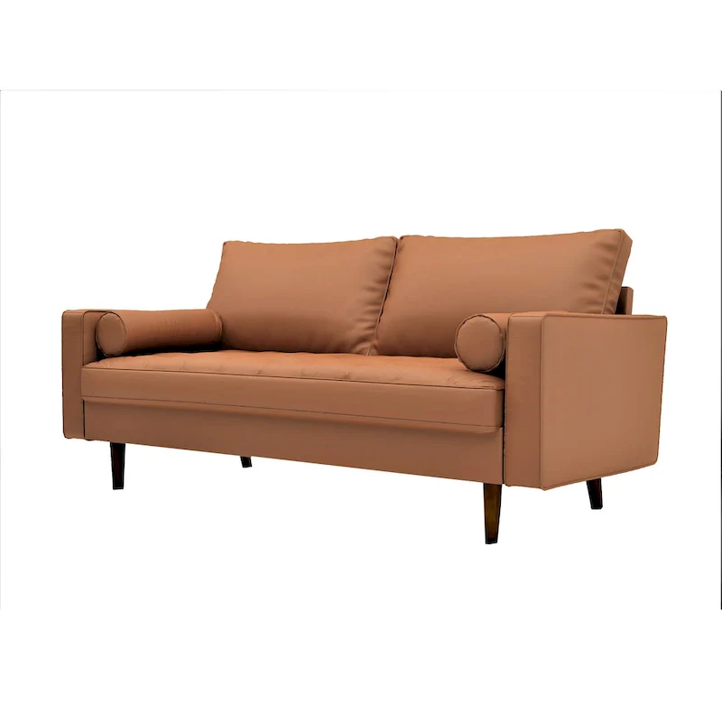 US Pride Lopez Faux Leather Mid-century Modern Sofa