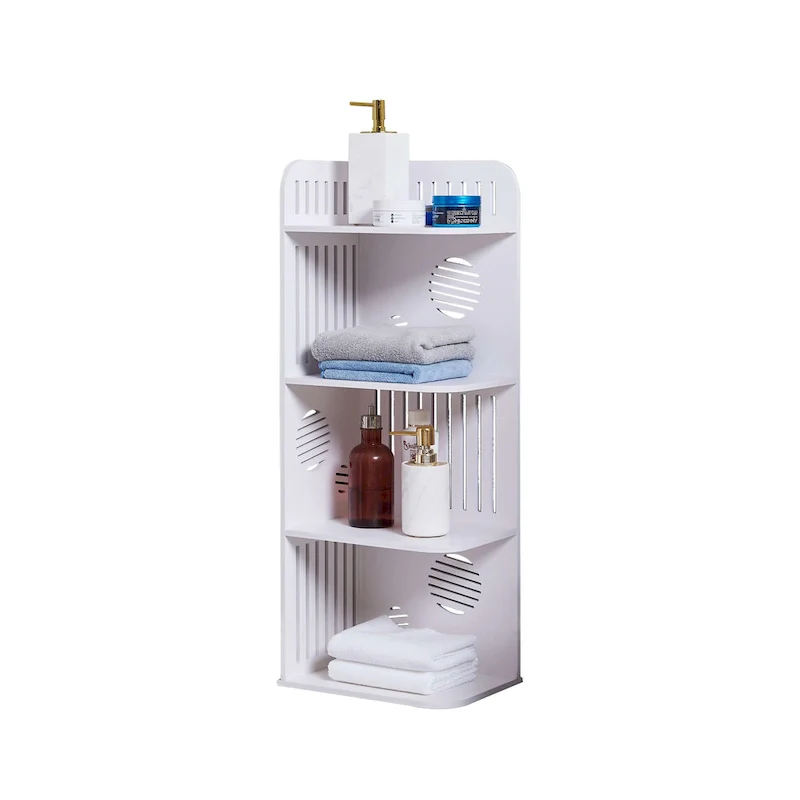 White 4-Tier Corner Bathroom Storage Shelf