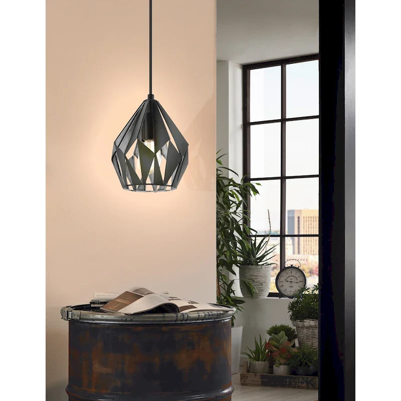 Eglo Carlton 3 Black and Silver 1-Light Geometric Pendant