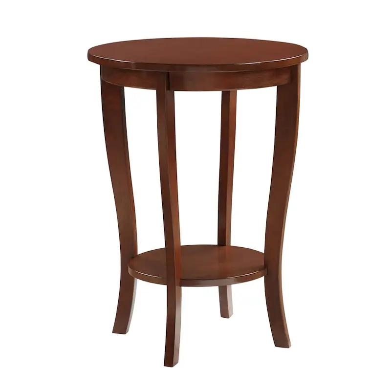 Round End Table with Shelf - Classic Design