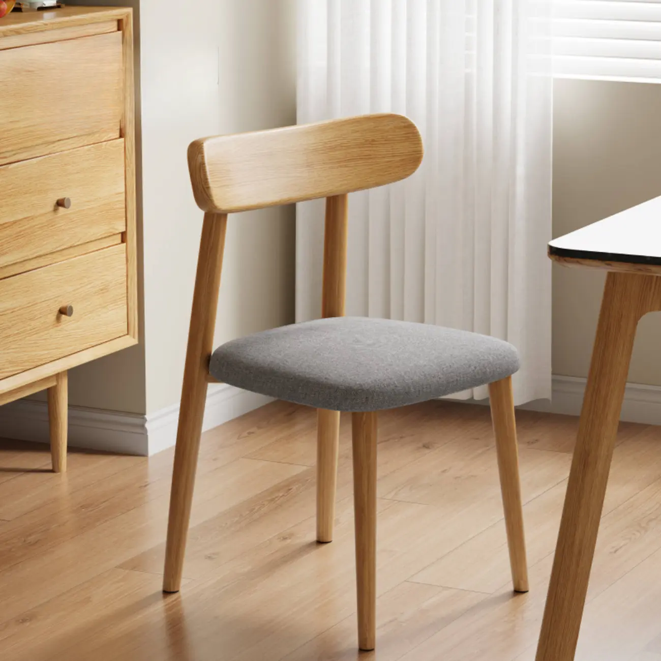 Modern Armless Leather Dining Chair with Low Back