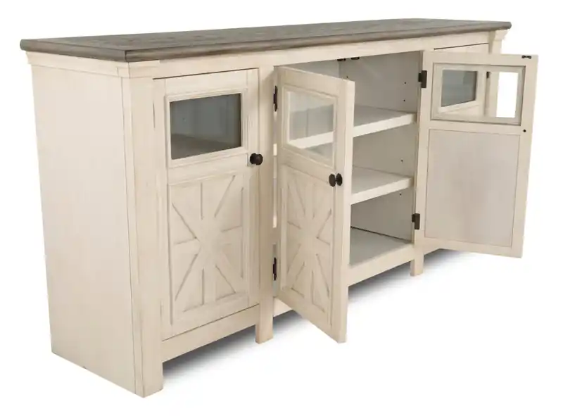 Bolanburg 75 Rustic TV Stand with Storage and Cable Management for TVs up to 85- Antique White