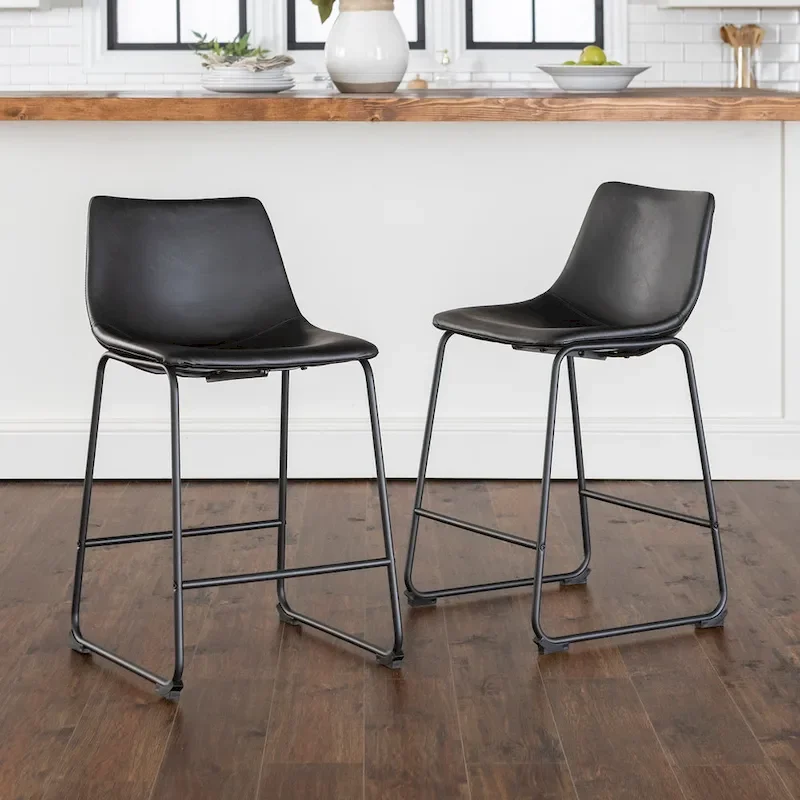 Middlebrook Prusiner 26-inch Faux Leather Counter Stool (Set of 2)