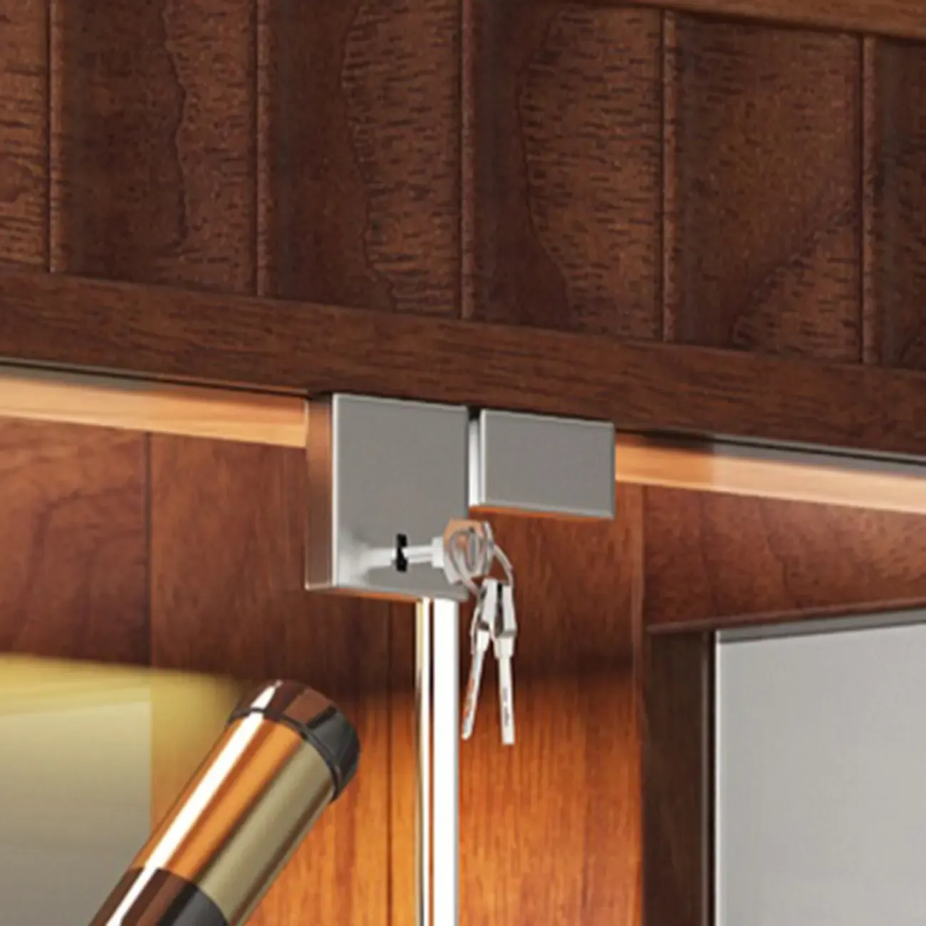 Modern Wood Wine Cabinet with Bar Glass Holder Shelf