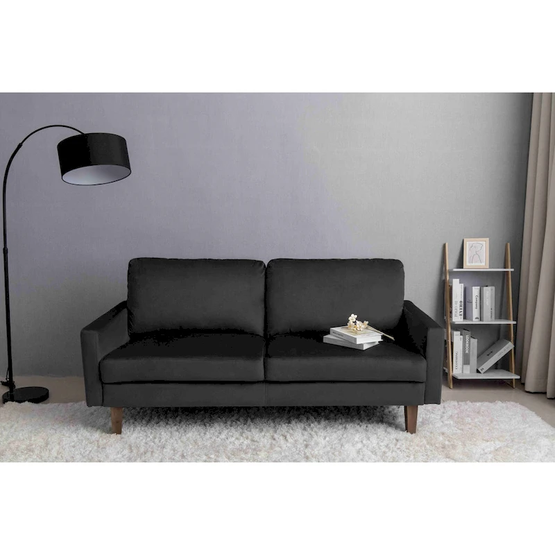 Velvet Square Arm Sofa