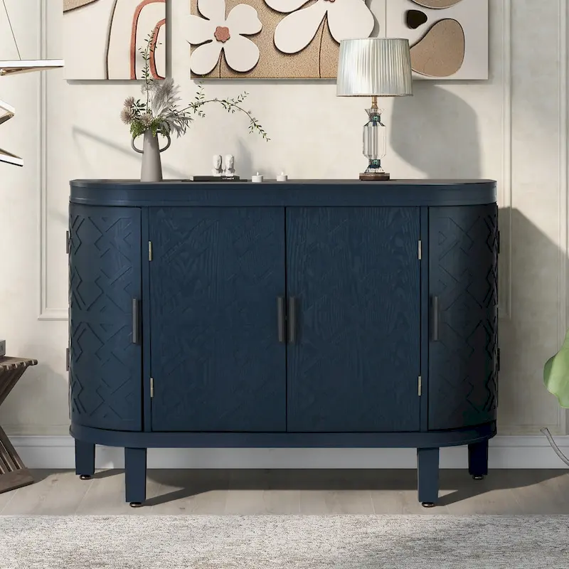 Navy Blue / Black / White / Antique Grey Retro Sideboard Buffet Cabinet