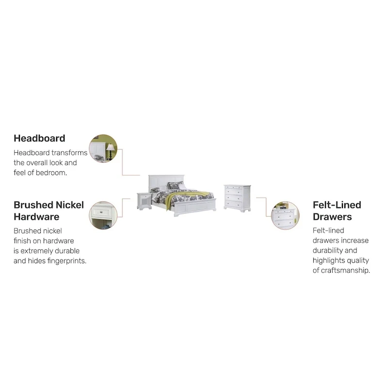 Naples 3-Piece Off-White Queen Bedroom Set