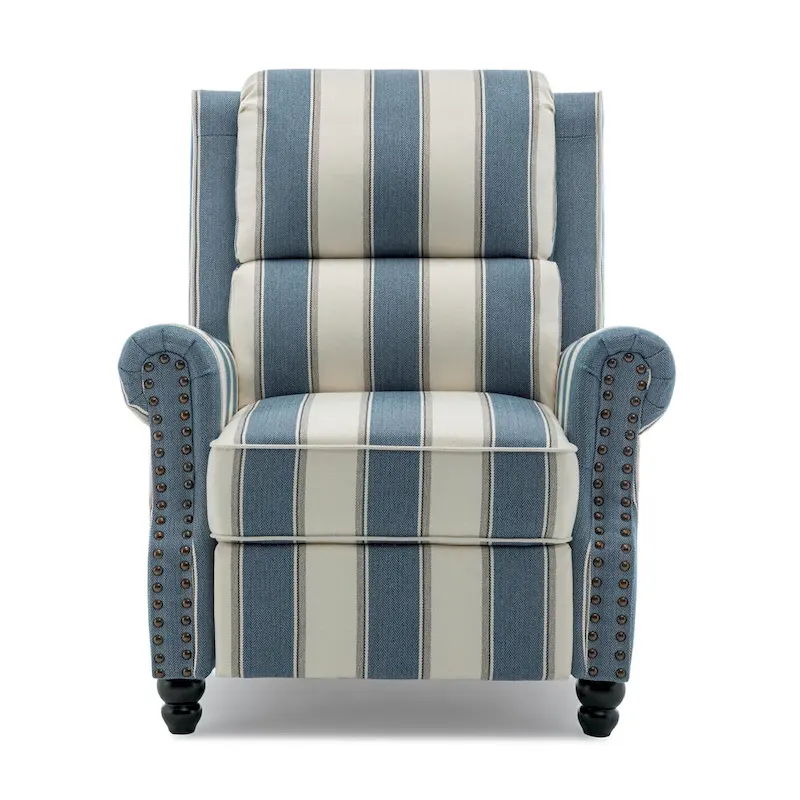 Nail-head Padded Seat Pushback Recliner Chair