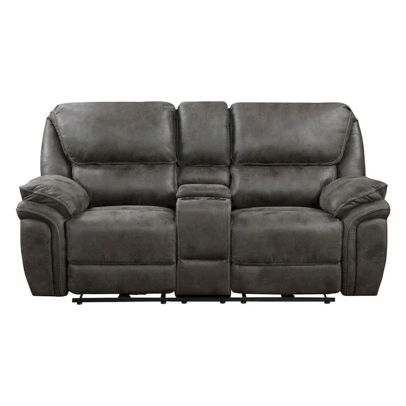 Tony 80 Inch Power Double Recliner Loveseat, Console Cupholders, USB, Gray