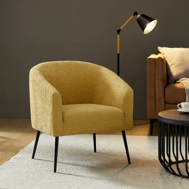 Hal Modern Boucle Armchair with Metal Legs by HULALA HOME