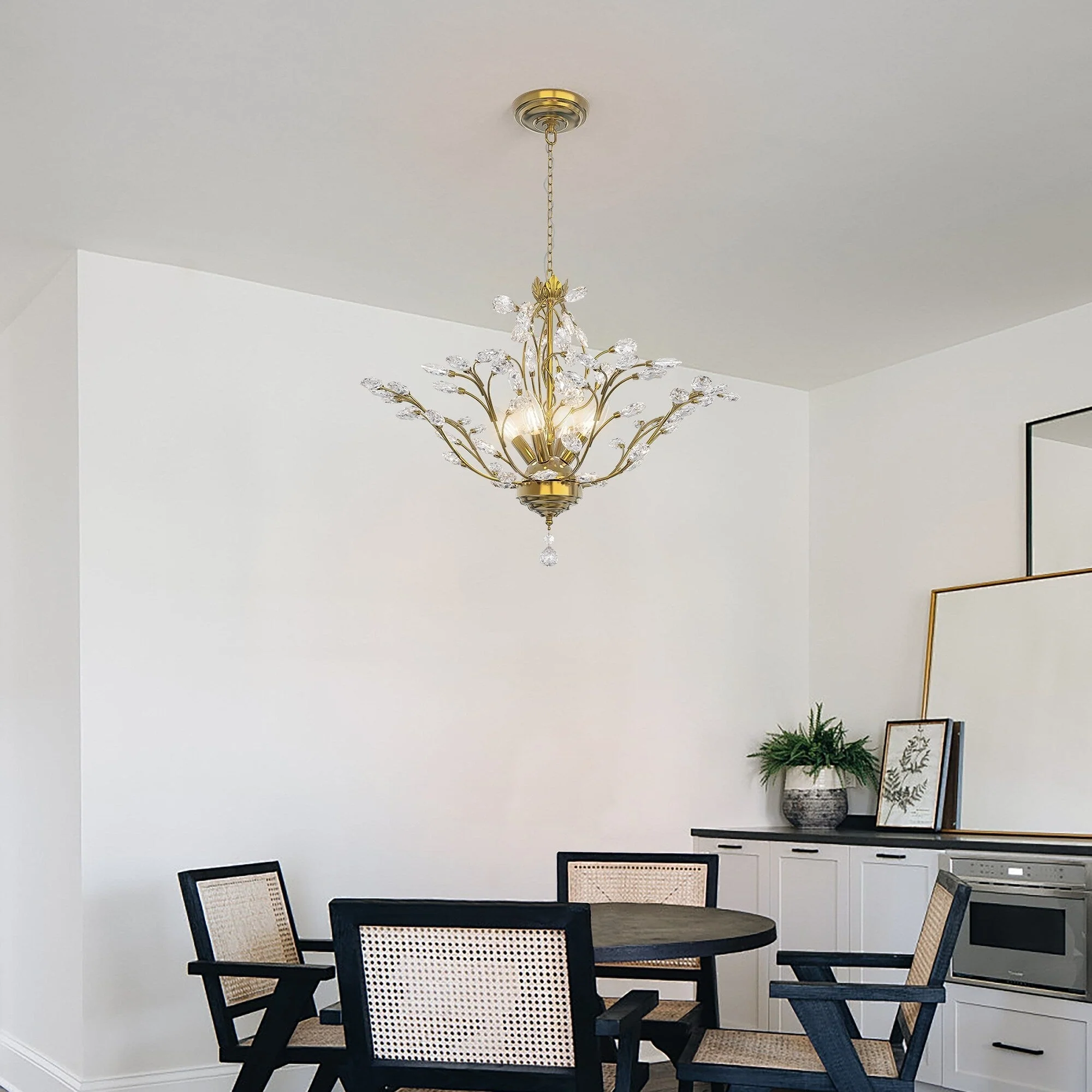 Maxax 4 - Light Unique Classic / Traditional Chandelier with Crystal Accents