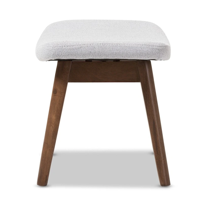 Baxton Studio Mid-Century Light Grey Fabric Upholstered Footstool