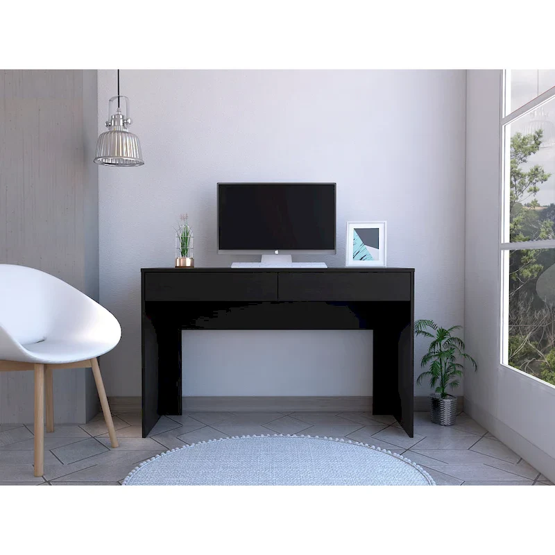 Computer Desk with 2 Handleless Drawers, Tampa Style, Home Office Writing Desk