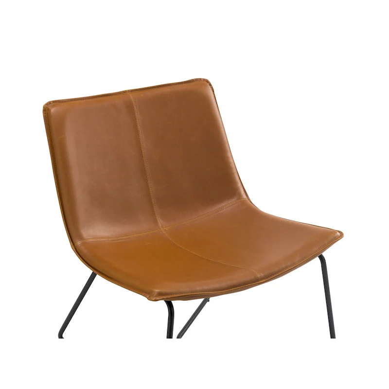 Upholstered Faux Leather Slope Lounge Chair