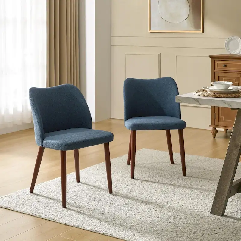 Melisa Upholstered Solid Wood Dining Chair Set of 2 by HULALA HOME