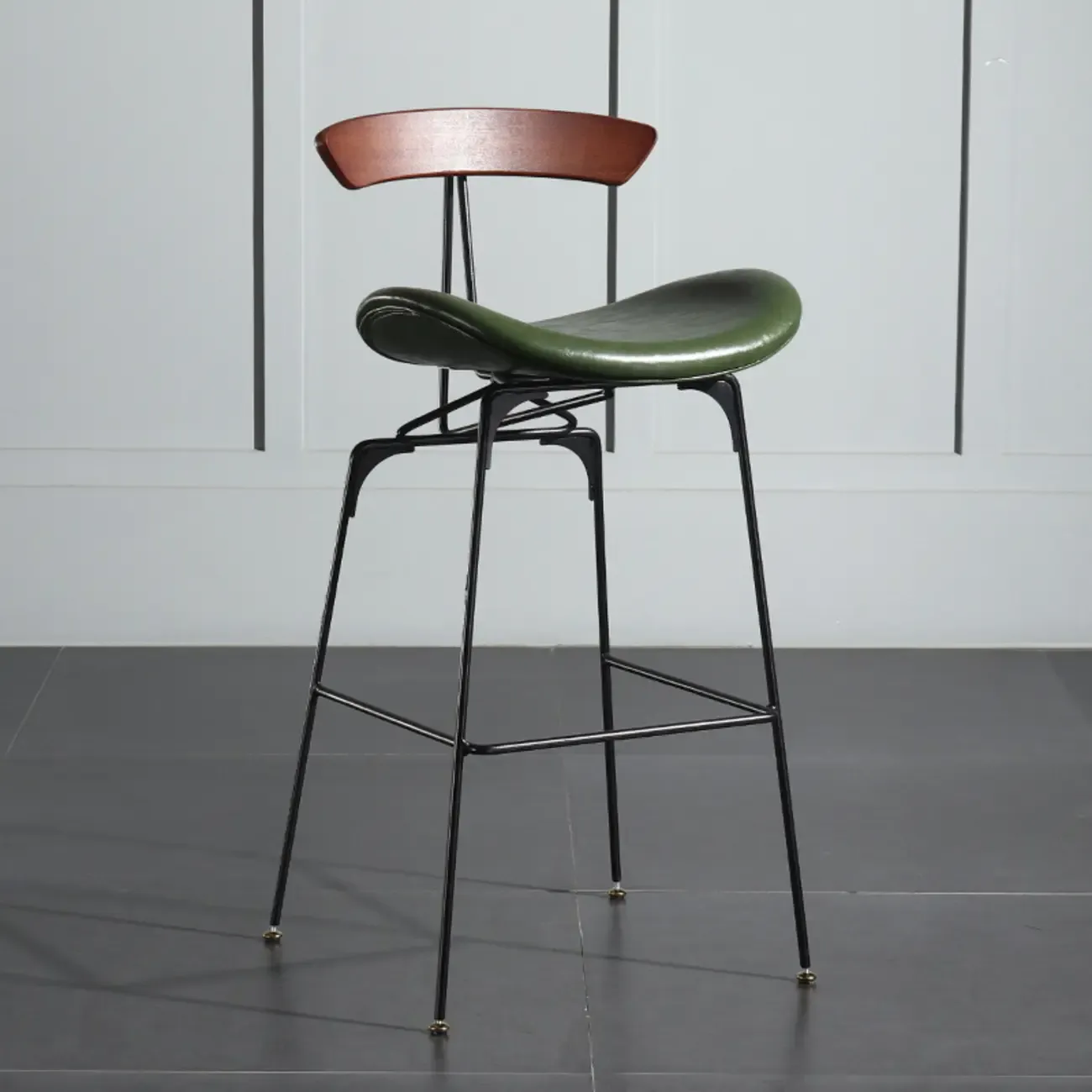 Modern Saddle Genuine Leather Low Back Bar Stool