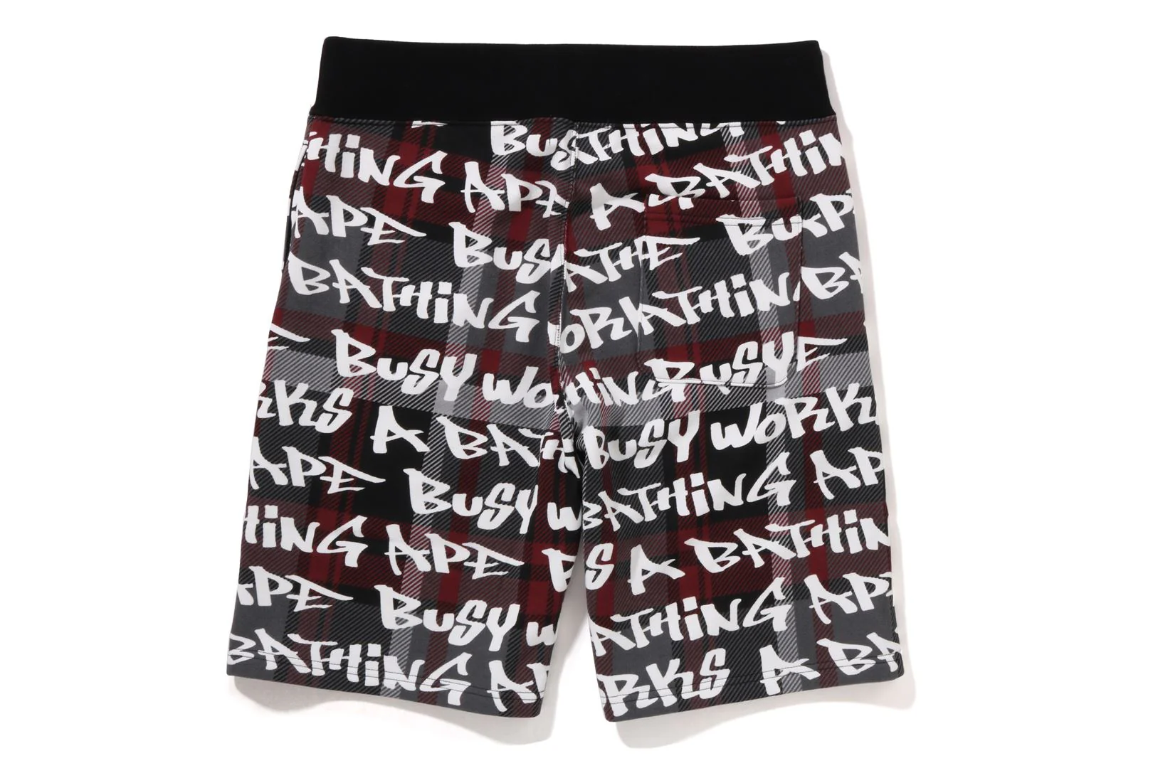 BAPE GRAFFITI CHECK SWEAT SHORTS MENS