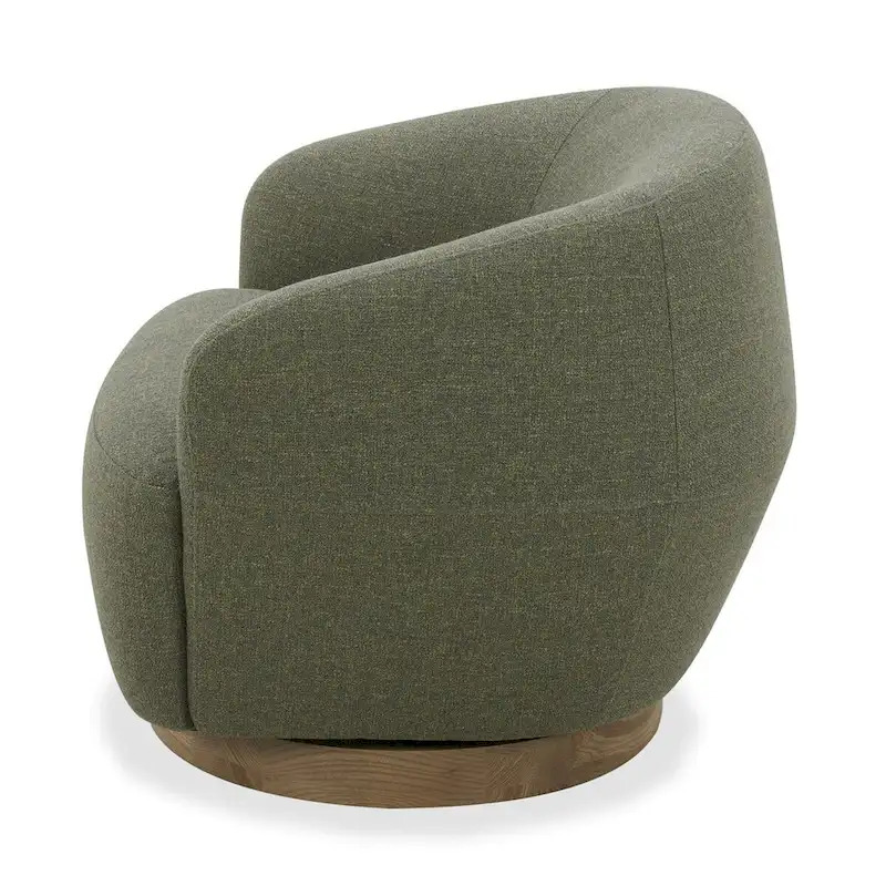 Modern Hemp Fabric Swivel Accent Chair